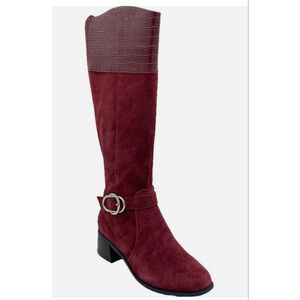 Marc Fisher Burgundy Suede Knee High Boots
